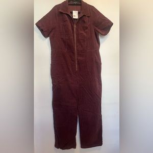NWT 0X Maroon Forever 21 Corduroy Jumpsuit